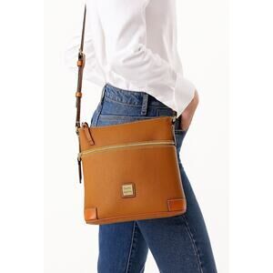Dooney & Bourke Tan Pebbled Leather Camel Crossbody Shoulder Bag Purse